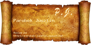 Parobek Jusztin névjegykártya